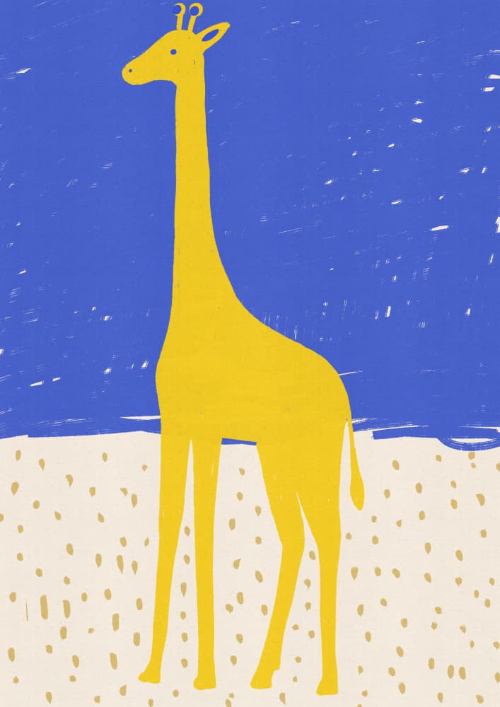 Tall Yellow Giraffe by Nicholas — canvas wall art