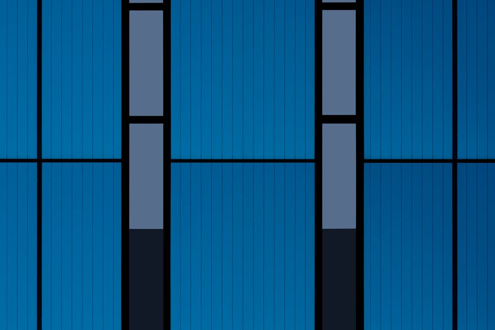 Modern Blue Facade by Jan Niezen — canvas wall art