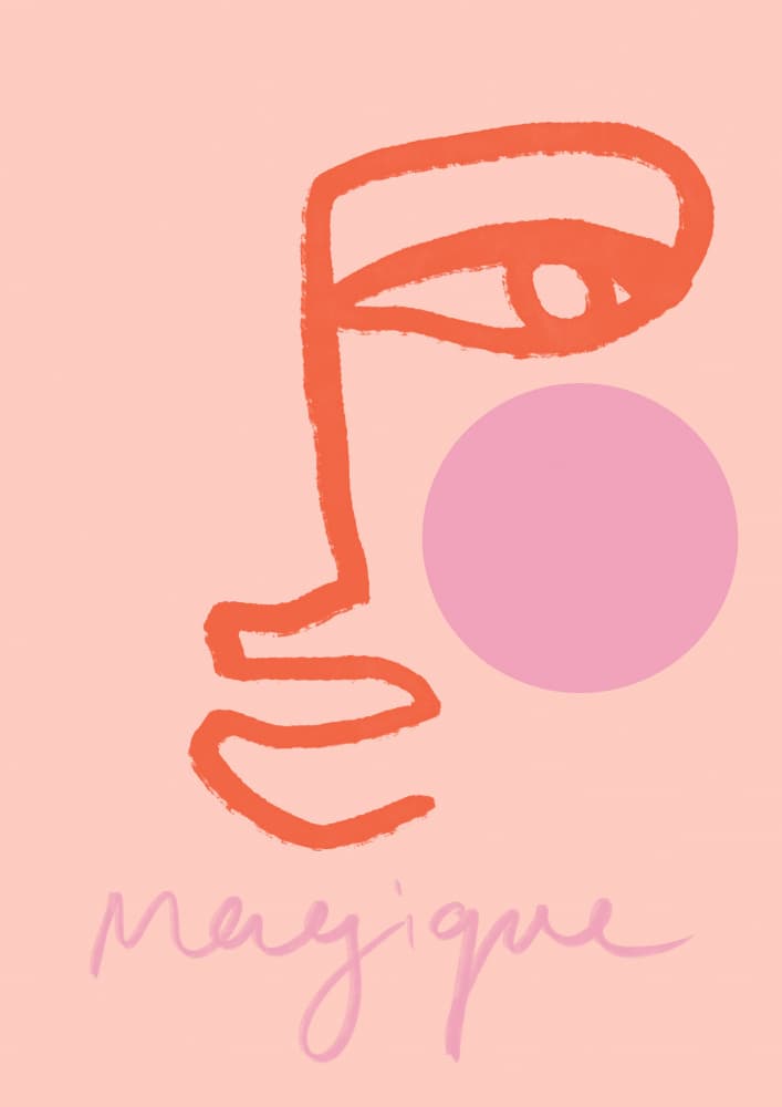 Abstract Pink Magic Face by Talitha McQueen — canvas wall art
