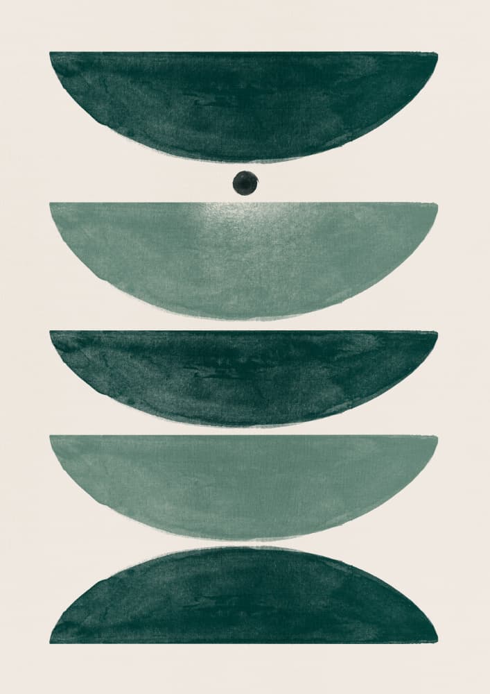 Tranquil Green Geometry by Ema Paraschiv — canvas wall art