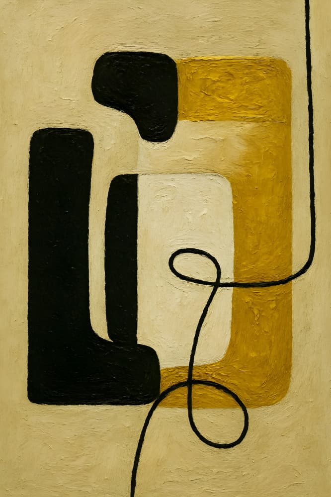 Black Gold Abstract Shapes by HUGO — canvas wall art