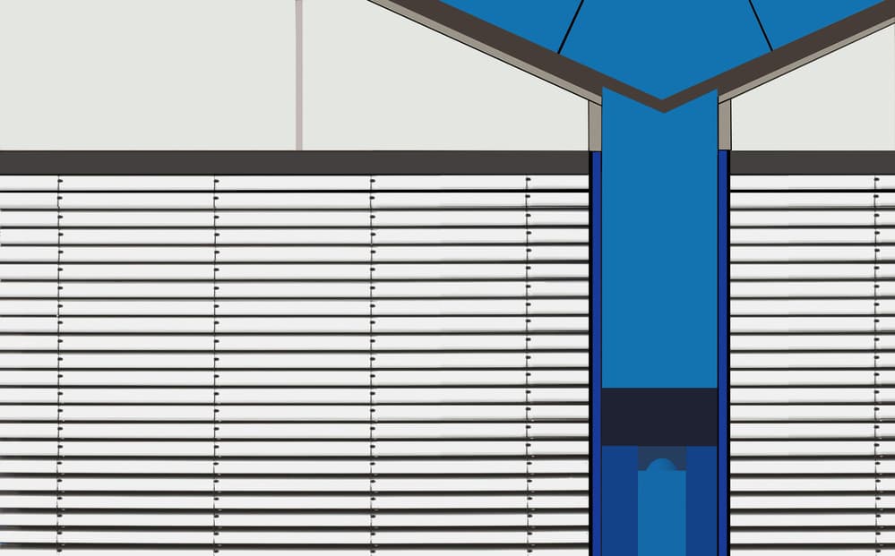 Architectural Blue Lines by Jan Niezen — canvas wall art