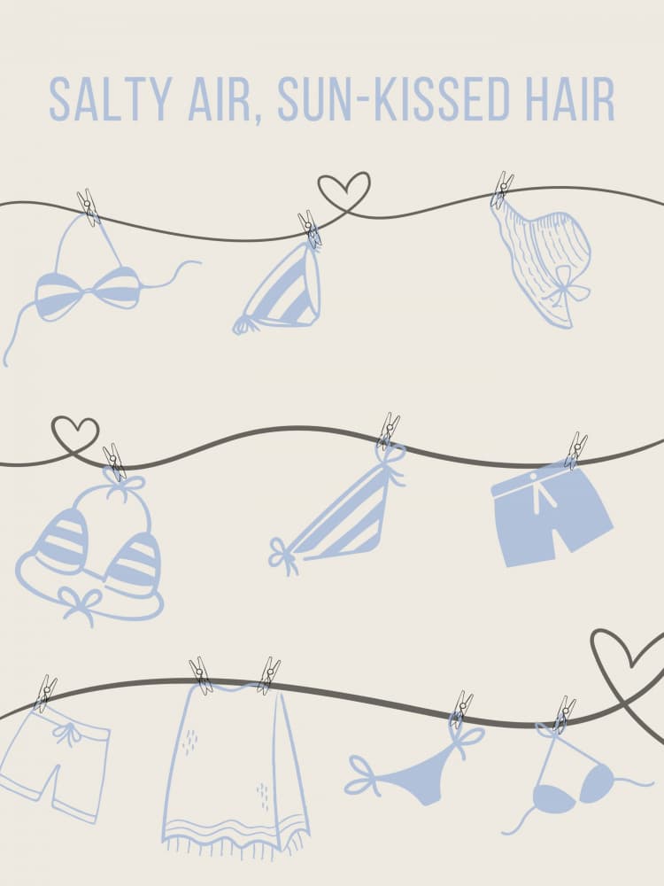 Salty Air Clothesline by Jolly and Dash — canvas wall art