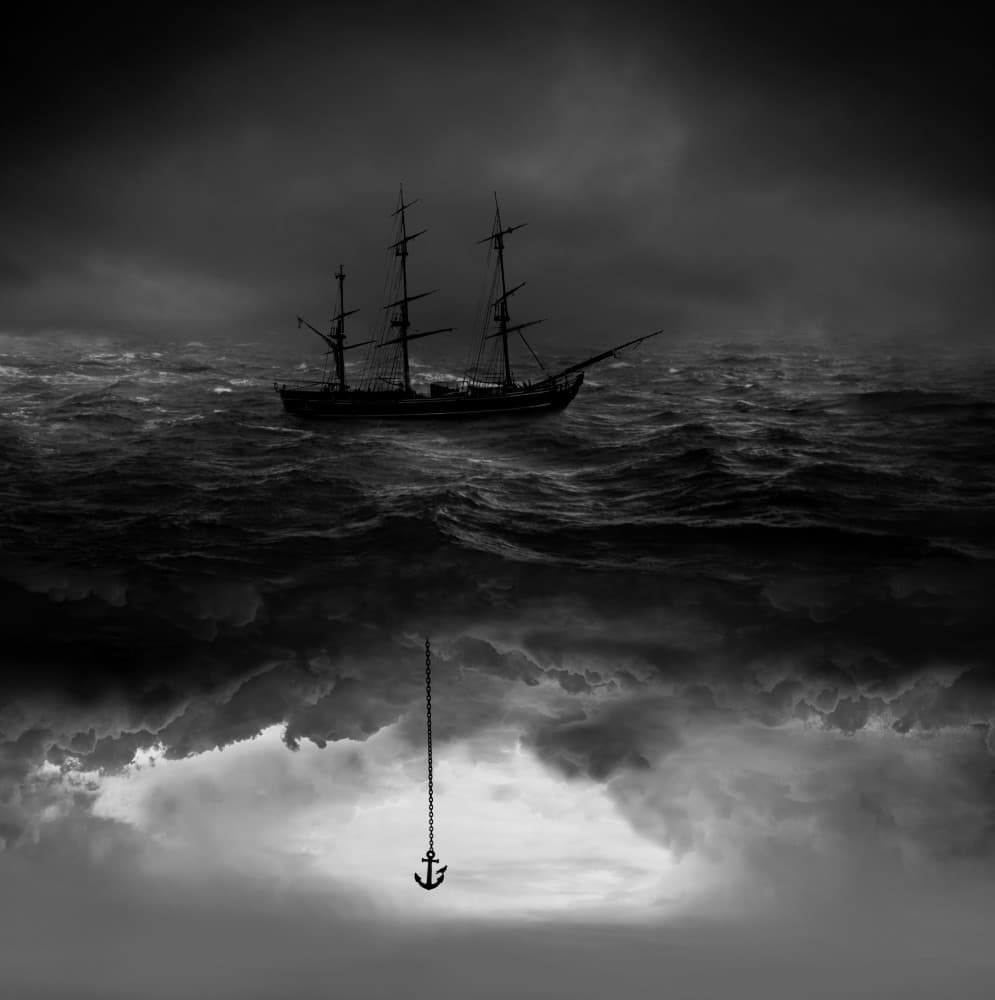 Stormy Depths Anchor by Hadi Malijani (Malenjani) — canvas wall art