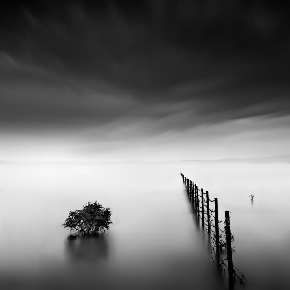 Misty Water Fence by George Digalakis — canvas wall art