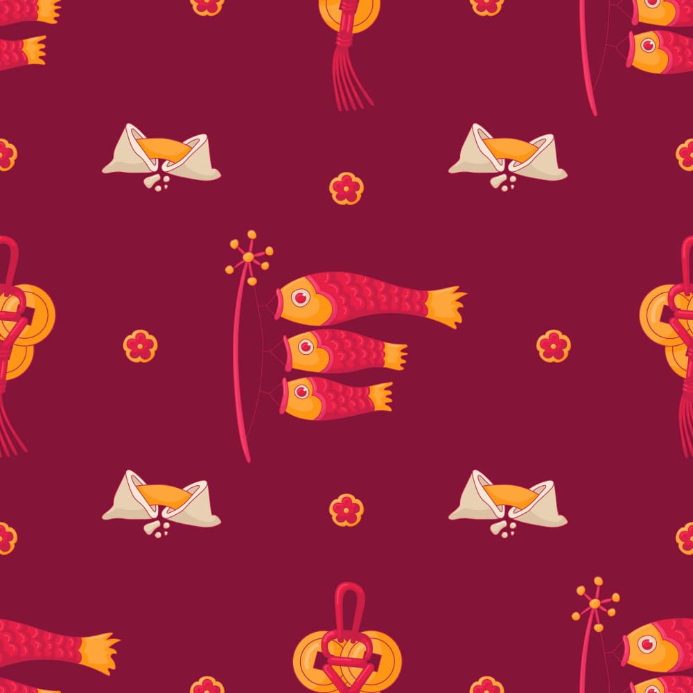 Japanese Carp Streamers Pattern by Marika Barsrsind β canvas wall art