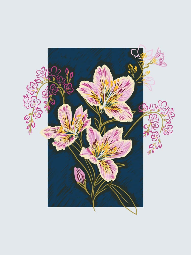 Elegant Pink Blooms by Alexandra Weise — canvas wall art