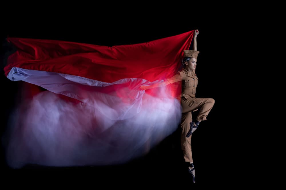Military Flag Ballet by Sally Widjaja — canvas wall art