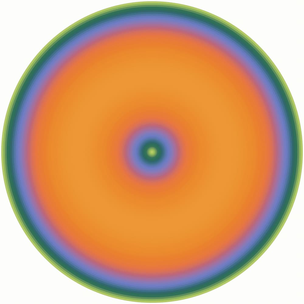 Radial Orange Blue Green by PASLIER Morgan — canvas wall art
