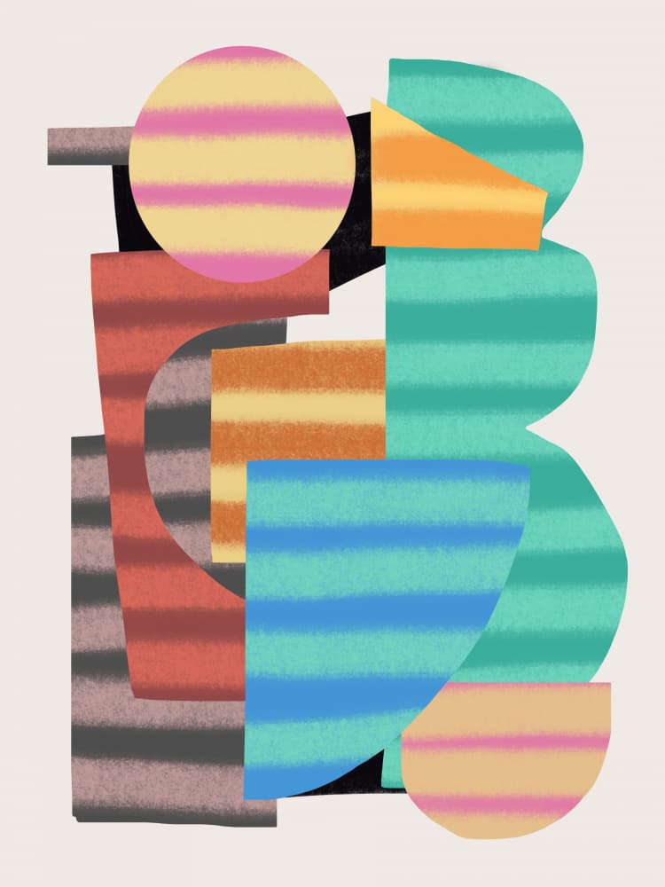 Colorful Abstract Shapes by Little Dean — canvas wall art