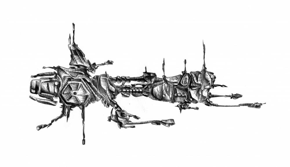 Futuristic Sci-Fi Spaceship by Kulik — canvas wall art