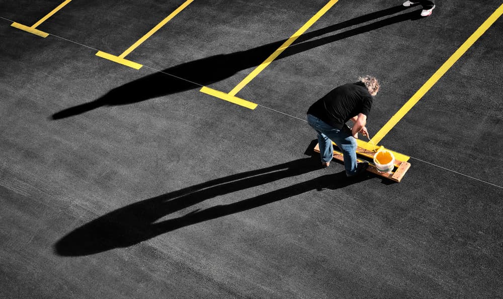 Painting Yellow Parking Lines by Samanta Krivec — canvas wall art