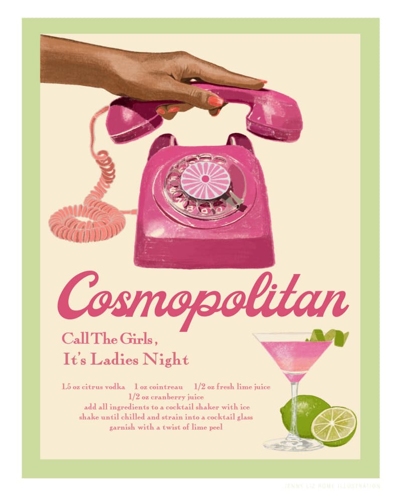 Jlr Cocktails Cosmopolitan by Jenny Liz Rome — canvas wall art