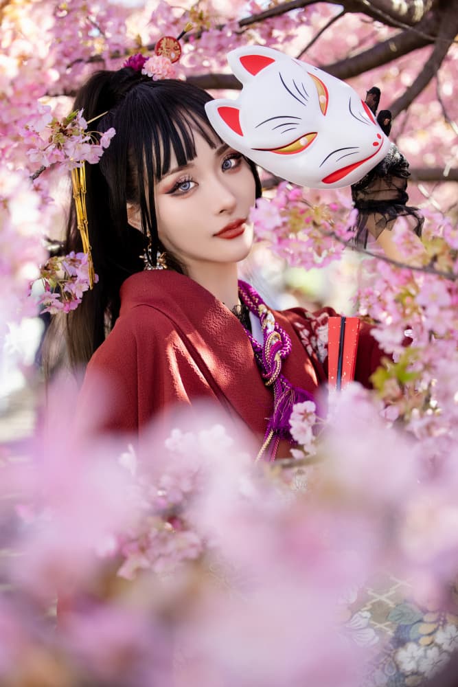 Sakura Fox Mask by boss — canvas wall art
