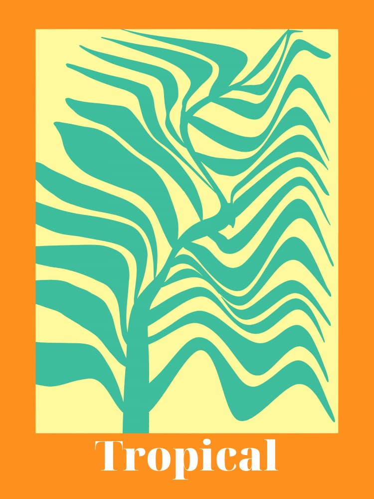 Abstract Wavy Leaves by Little Dean — canvas wall art