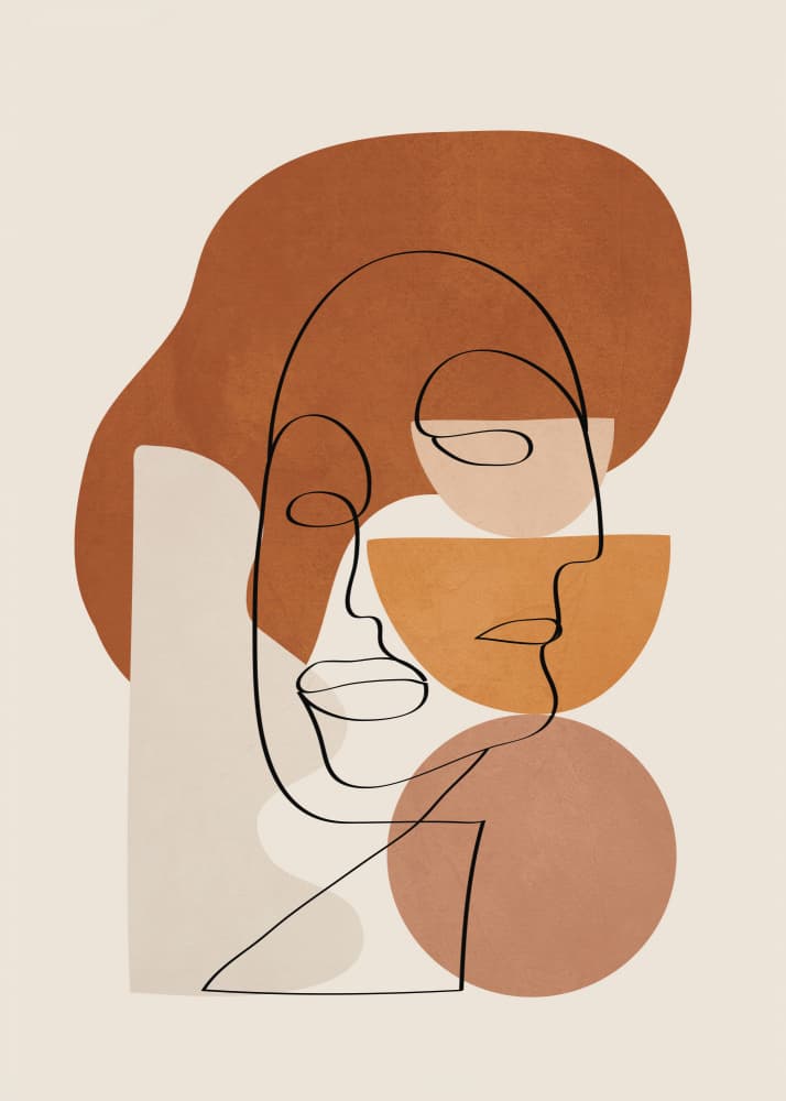 Warm Abstract Faces by City Art — canvas wall art
