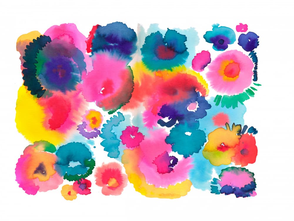 Vibrant Watercolor Blooms by Ninola Design — canvas wall art