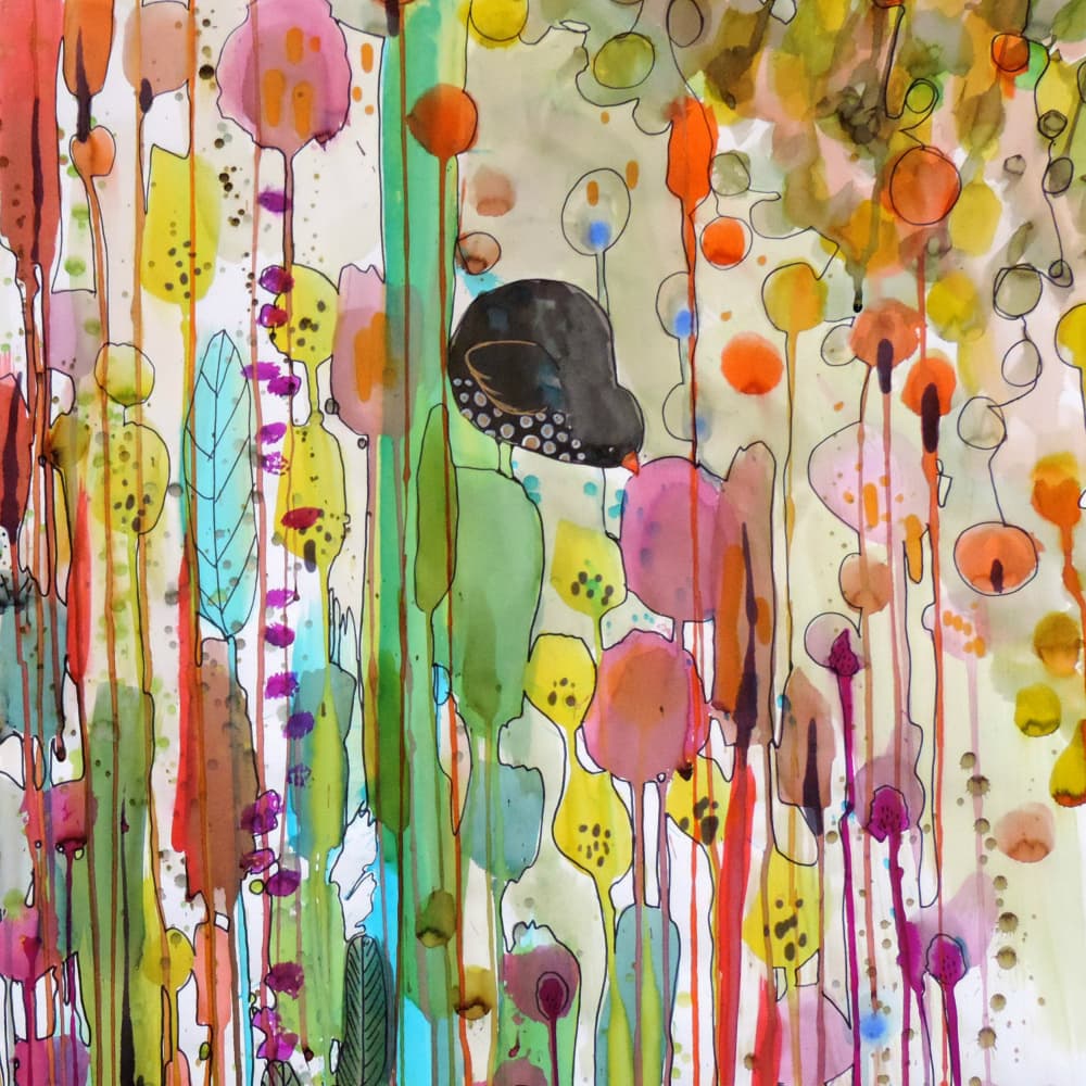 Vibrant Abstract Garden by Sylvie Demers — canvas wall art