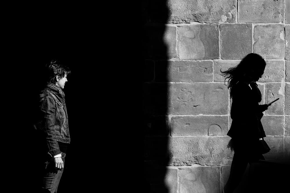 Dramatic Street Contrast by Roberto Marini — canvas wall art