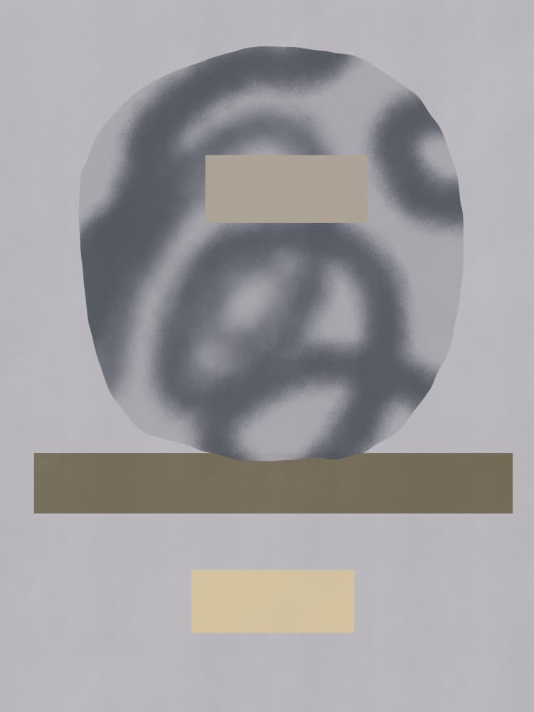 Abstract Grey Forms by Little Dean — canvas wall art
