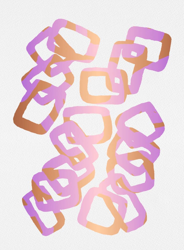 Lavender Gold Abstract Shapes by Michele Channell — canvas wall art