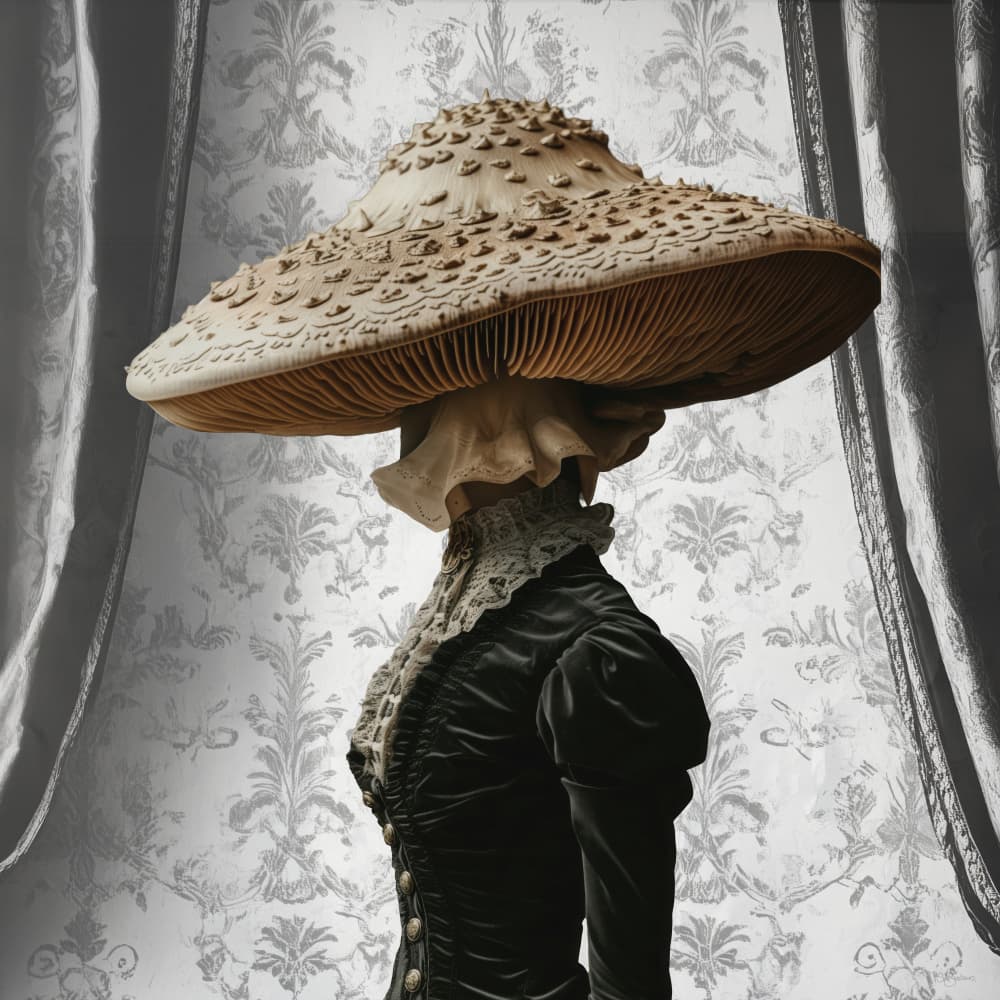 Elegant Mushroom Portrait by Sue Skellern — canvas wall art