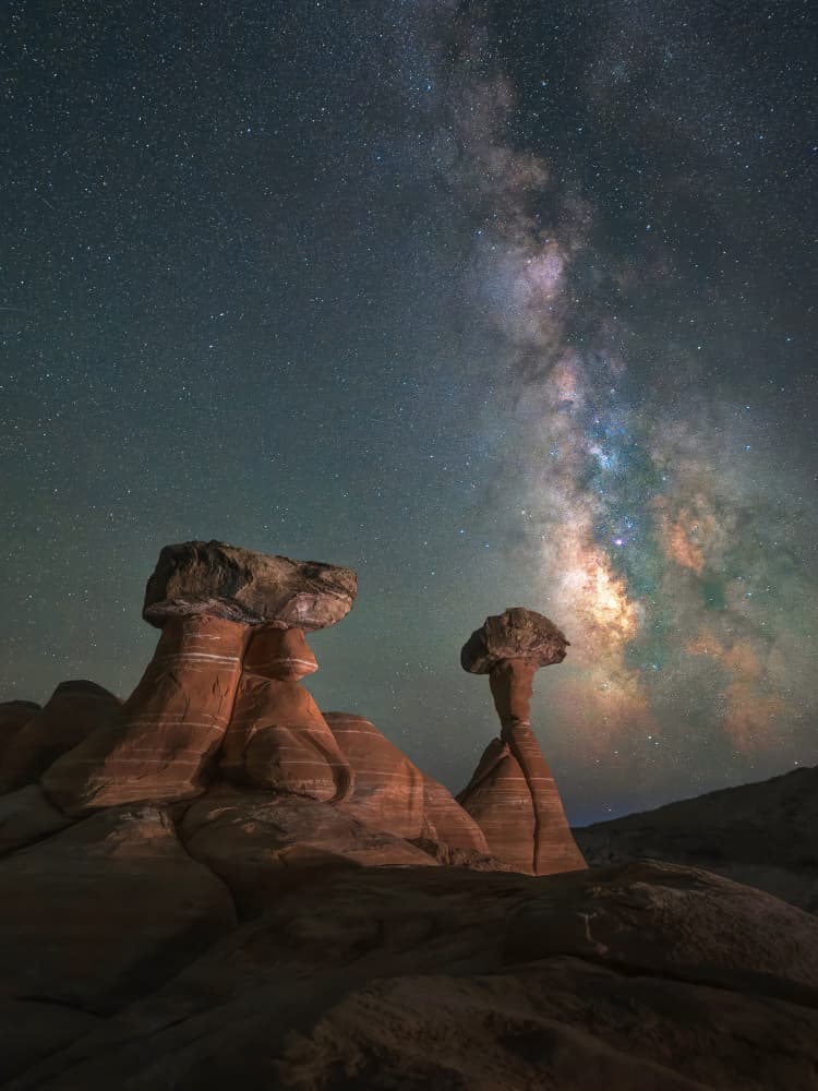 Milky Way Over Hoodoos by Nichole Chen — canvas wall art