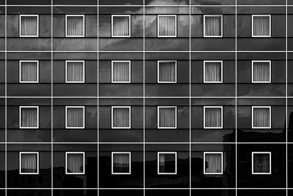 Geometric Window Grid by Carlos Costa — canvas wall art