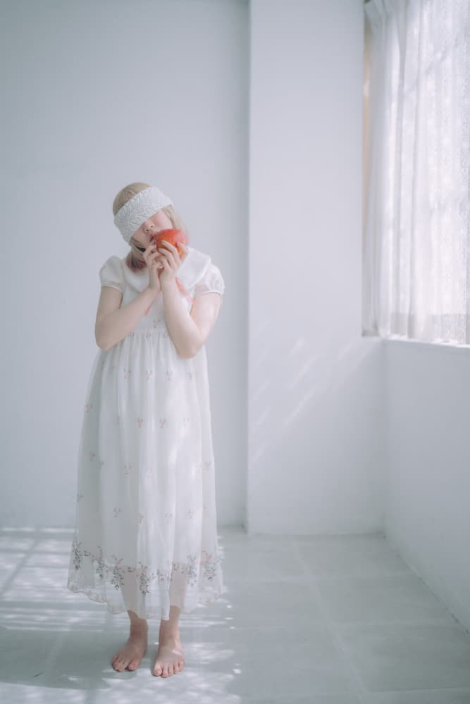 Dreamy Girl Red Apple by h112o1 — canvas wall art