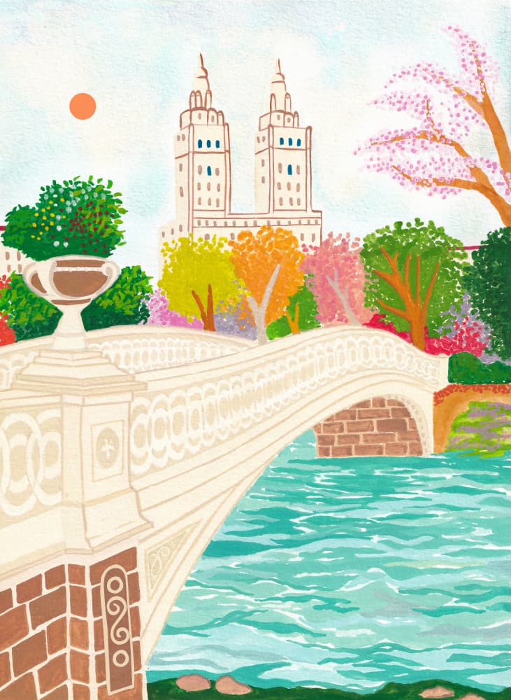 Bow Bridge Central Park by zarish chaudhry — canvas wall art