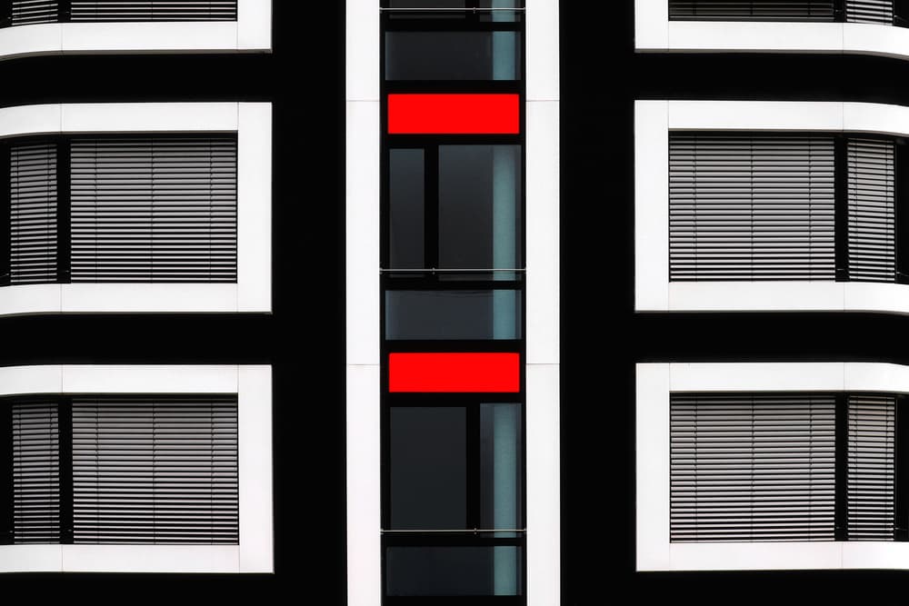 Modern Red Geometry by Hans-Wolfgang Hawerkamp — canvas wall art