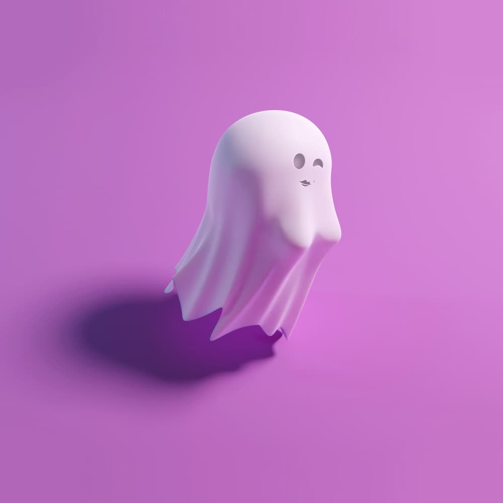 Cute Winking Ghost by Artem Pozdniakov — canvas wall art
