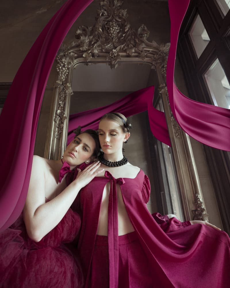 Regal Magenta Reflections by Yasin Hasanian — canvas wall art