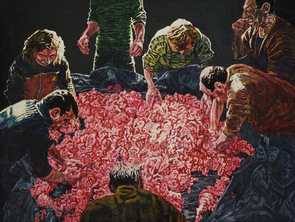 Gritty Meat Processing by Anton Terziev — canvas wall art