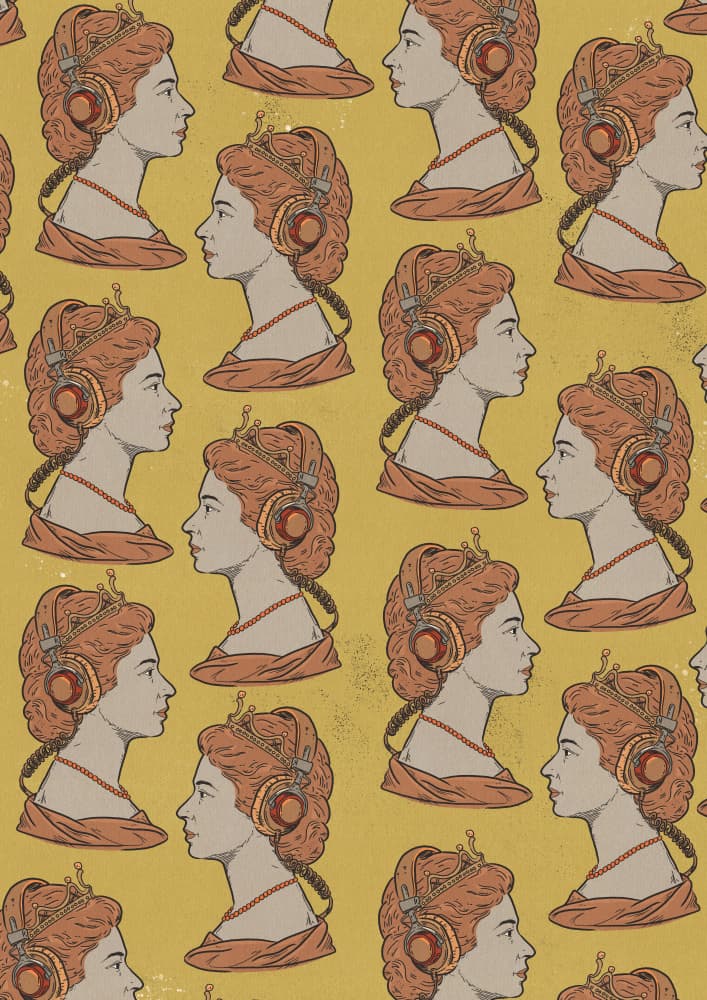 Regal Headphone Queen by Nicholas — canvas wall art