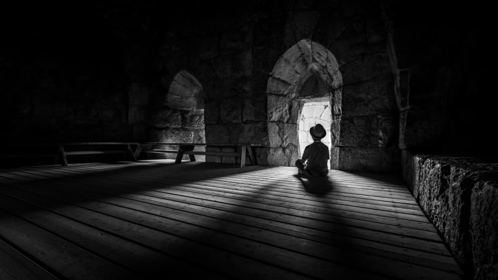Child In Doorway Light by Emil abu milad — canvas wall art