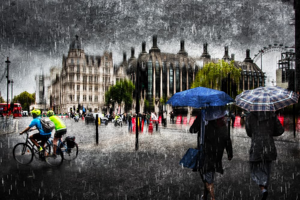 Rainy Day In London by Nicodemo Quaglia — canvas wall art