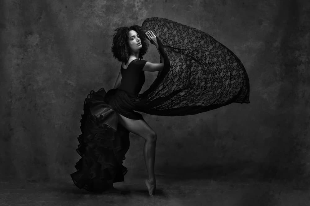 Black Lace Ballet by Joan Gil Raga — canvas wall art
