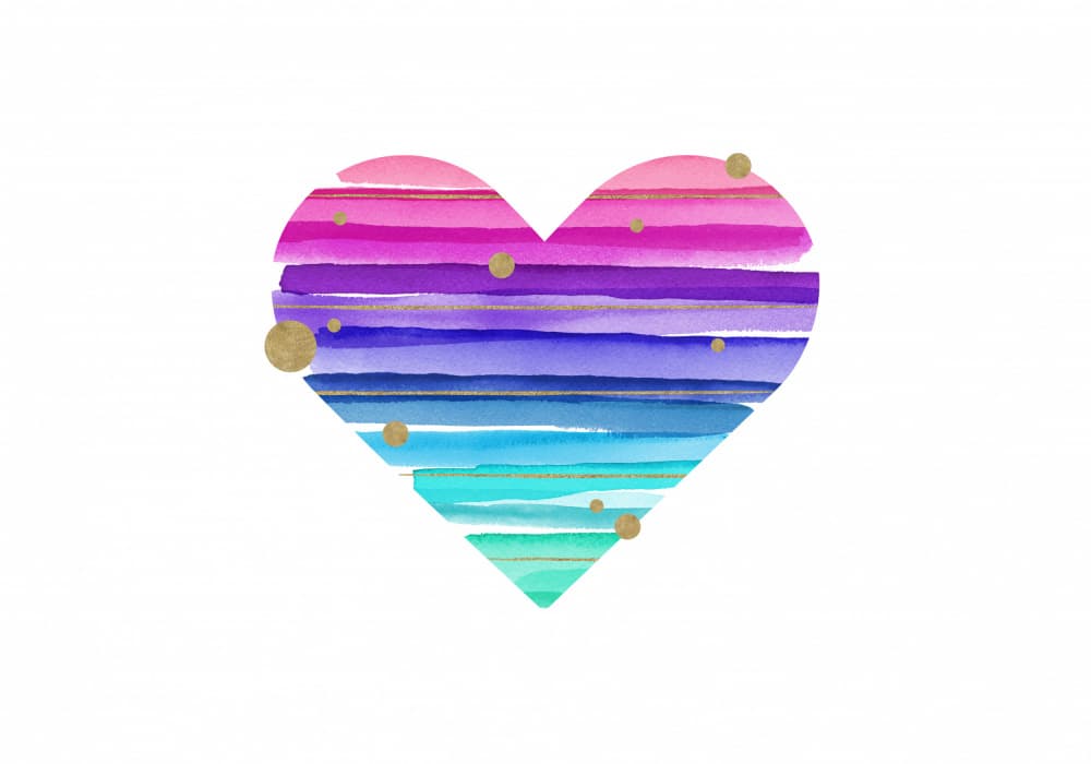 Vibrant Watercolor Heart by Fabiana Silveira — canvas wall art
