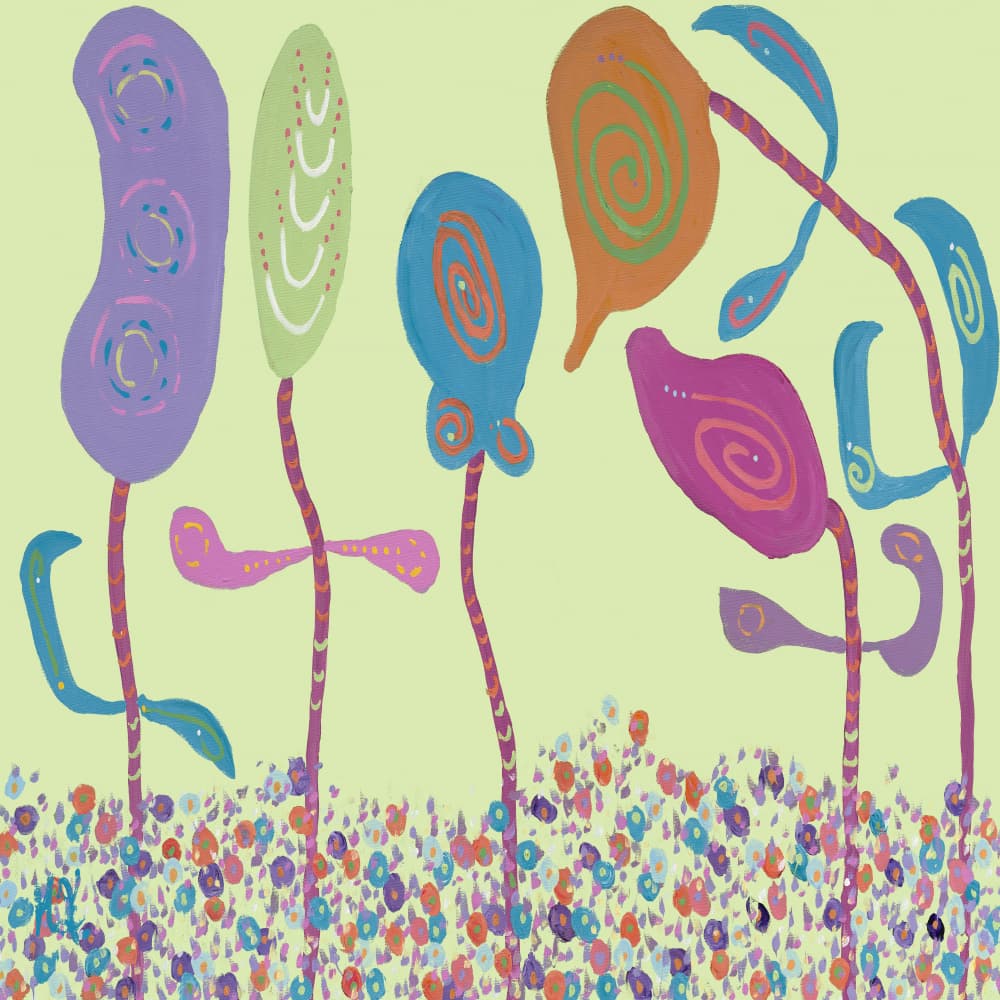 Colorful Whimsical Garden by Helen Joynson — canvas wall art