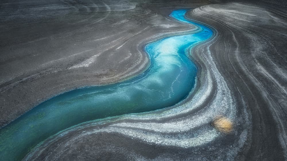 Winding Blue River by Mei Xu — canvas wall art