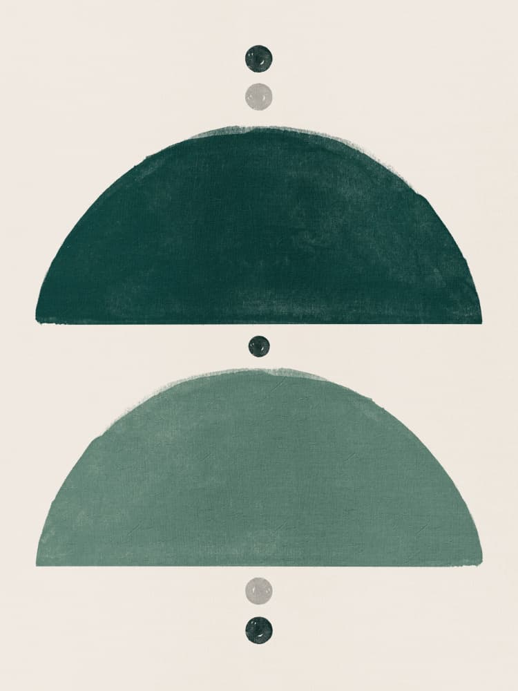 Green Geometric Balance by Ema Paraschiv — canvas wall art