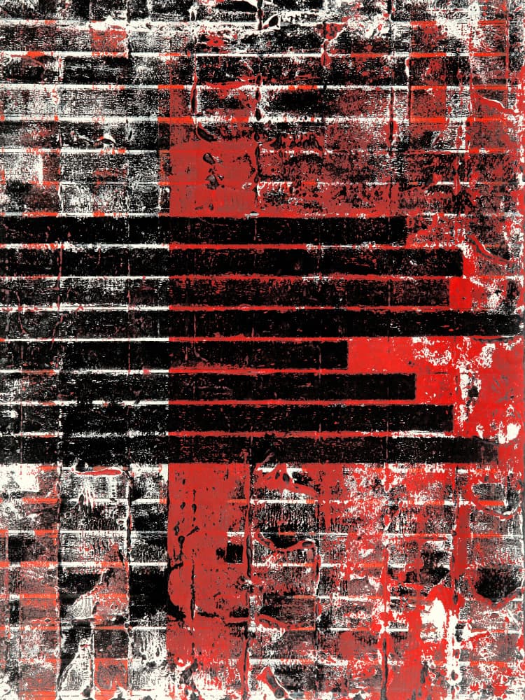 Red Black Urban Abstract by Petr Strnad — canvas wall art