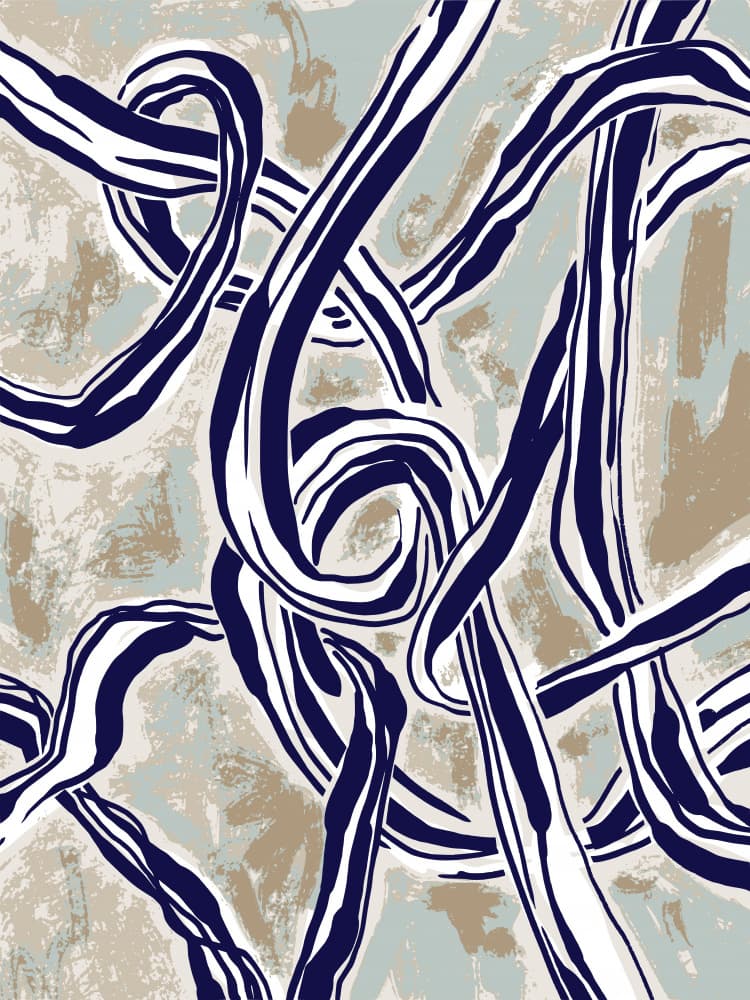 Intertwined Striped Ropes by Annick — canvas wall art