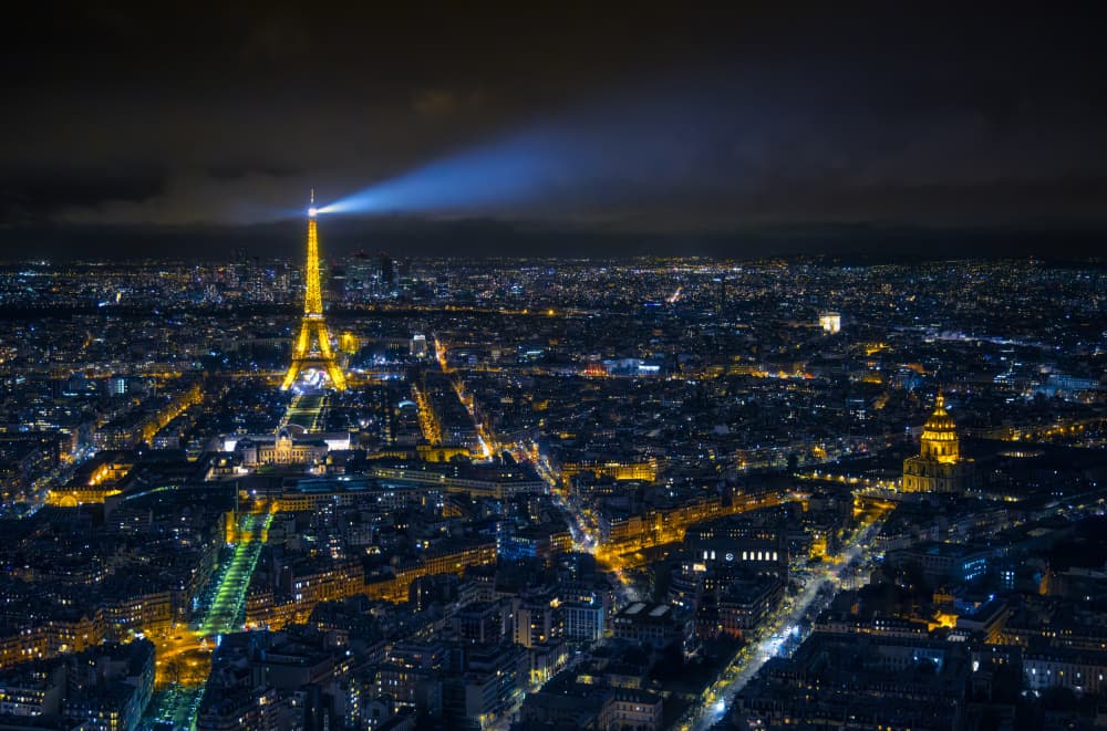 Eiffel Tower Night Glow by Rodrigo Núñez Buj — canvas wall art