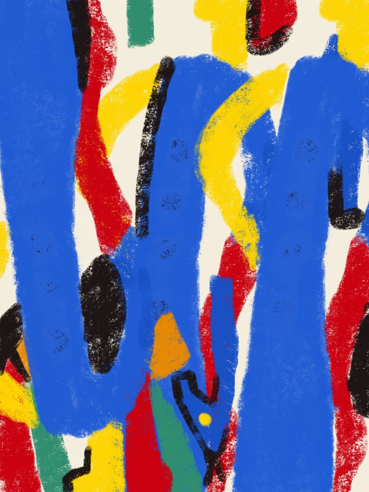 Vibrant Abstract Forms by Little Dean — canvas wall art
