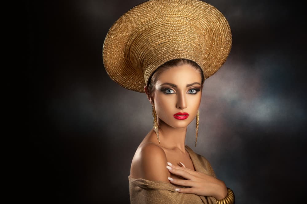 Golden Hat Glamour by Peppe Tambè — canvas wall art