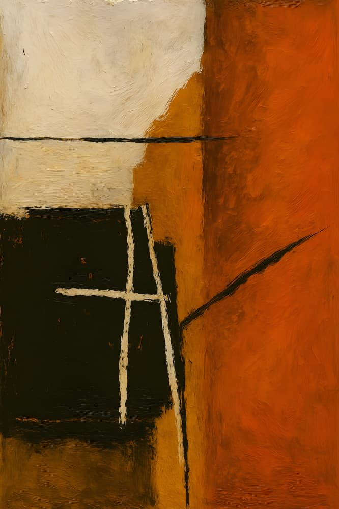 Modern Orange Geometry by HUGO — canvas wall art