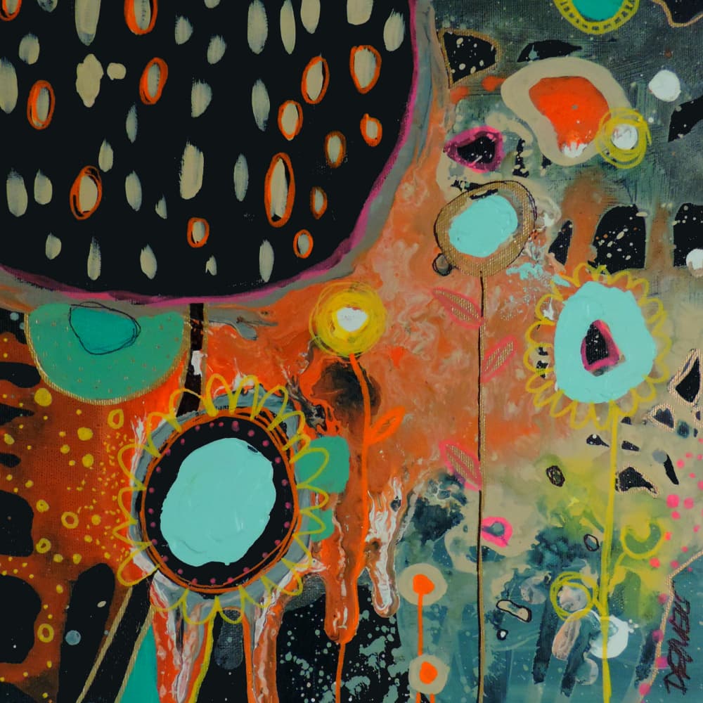Colorful Abstract Flowers by Sylvie Demers — canvas wall art