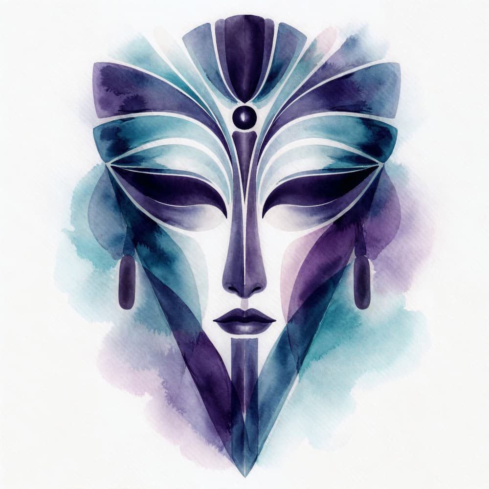 Enigmatic Abstract Mask by Natalie Bruns — canvas wall art